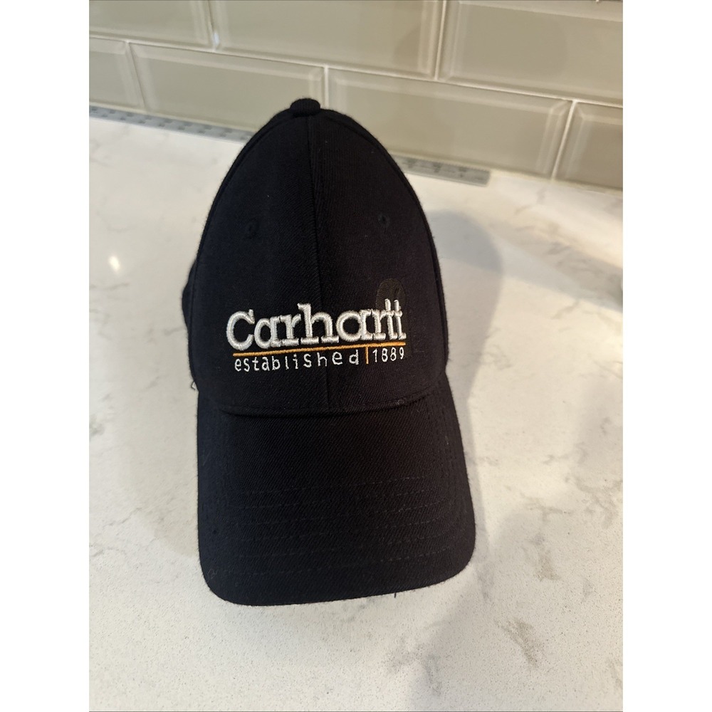 Carhartt Work Canvas Hat Black Fitted Wool Blend Cap Outdoors Nature Rugged L/XL